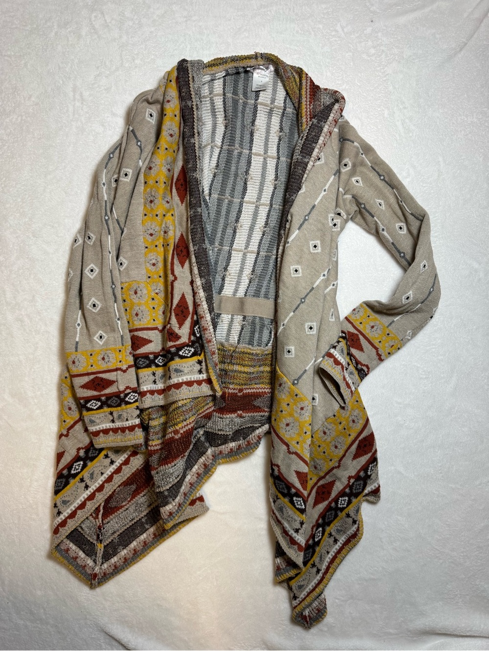 Freeway women’s Cozy Geometric southwestern Aztec Open-Front Cardigan Sweater